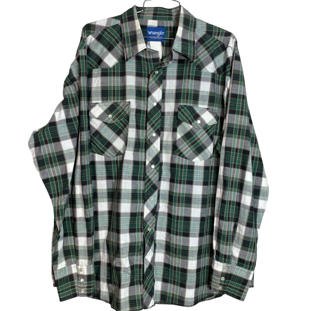 Vintage Wrangler Pearl Snap Shirt Button Down Plaid